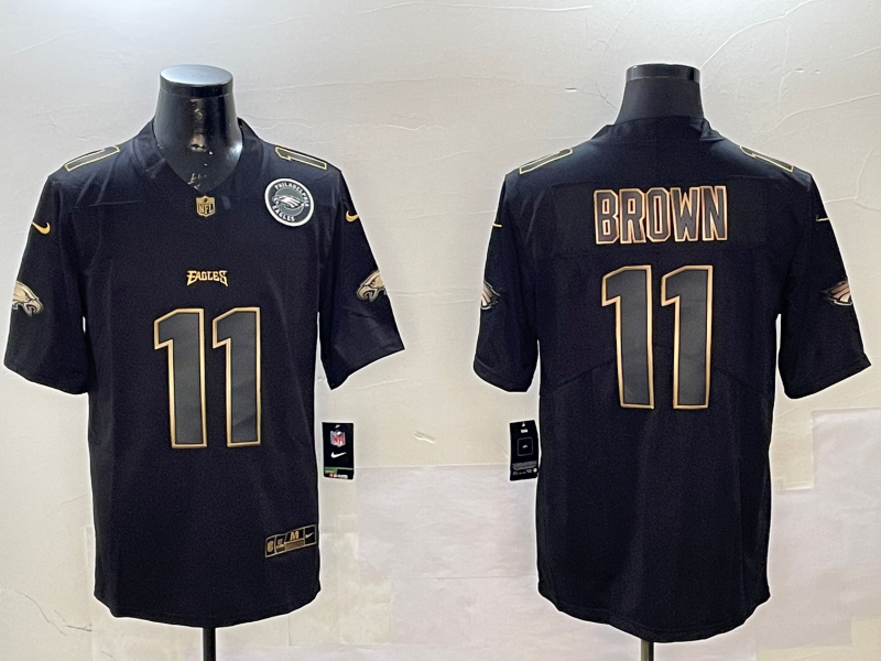 Men Philadelphia Eagles 11 Brown black 2025 Nike NFL jersey style 020